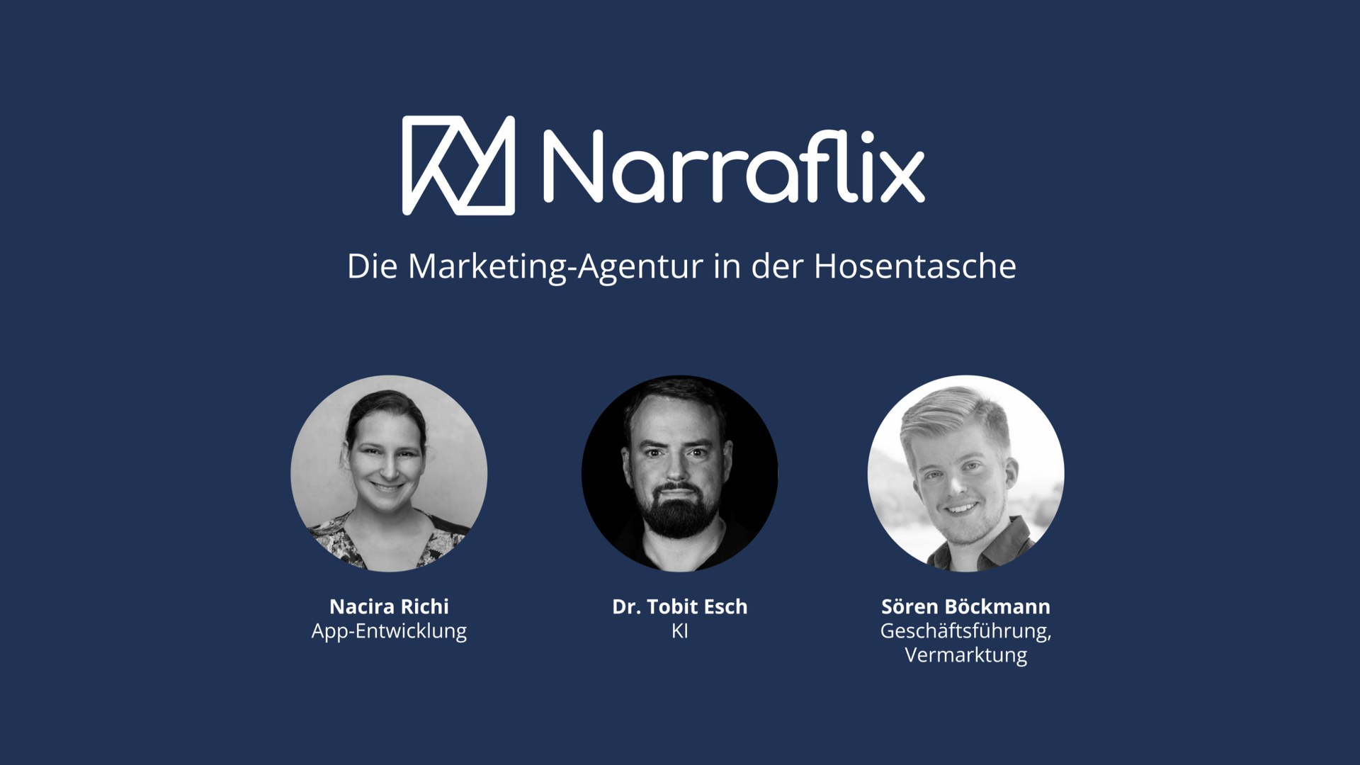 Das Gründungsteam von Narraflix (von links):