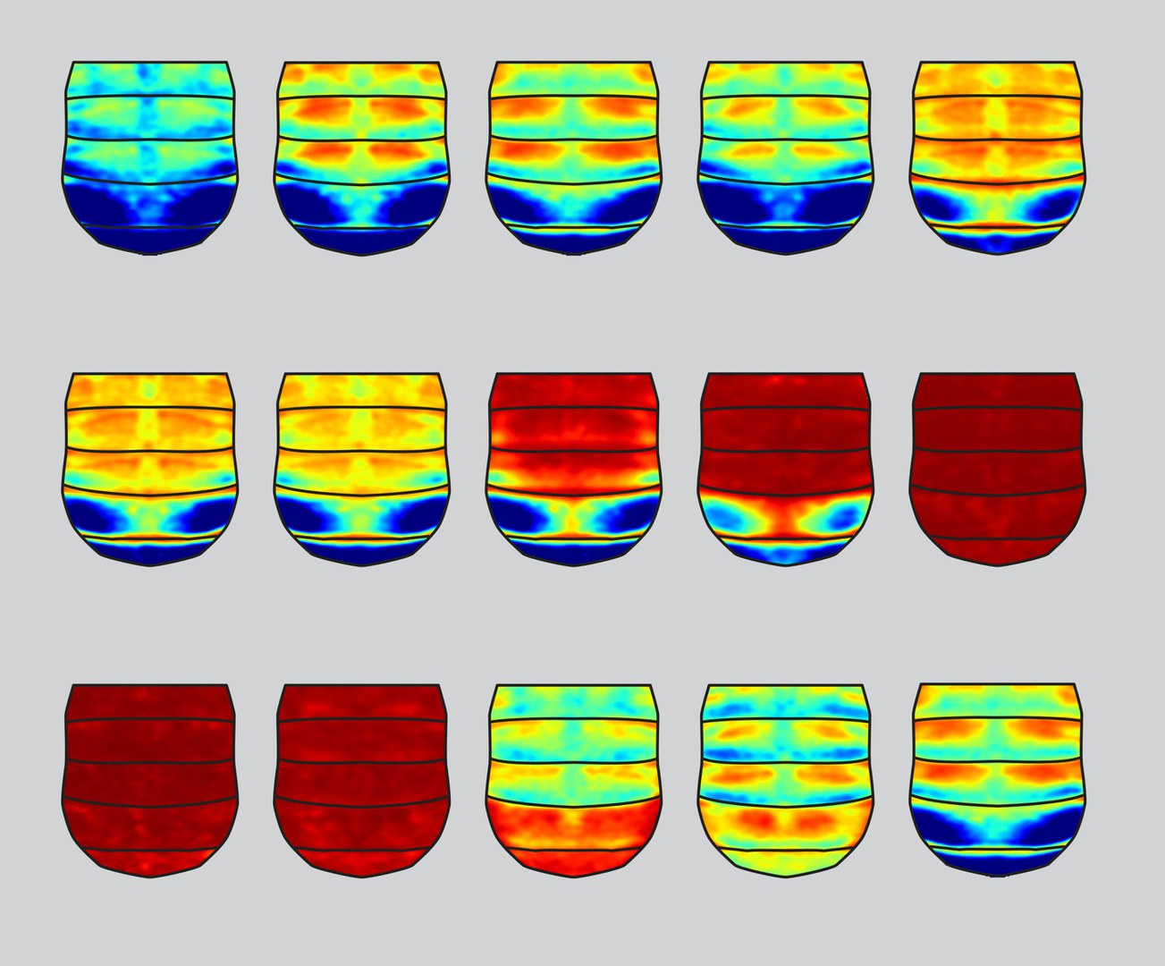 The images show the abdomen of flies in which a specific enhancer region has been modified.