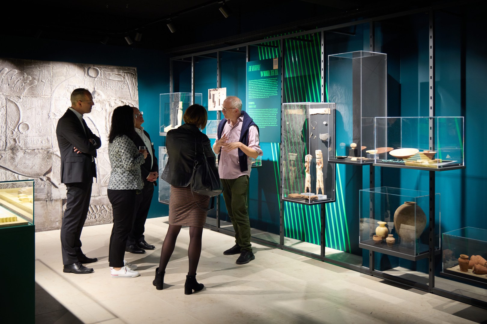 Professor Ludwig D. Morenz, Professor for Egyptology, then took guests through the Egyptian Museum’s new exhibition rooms.